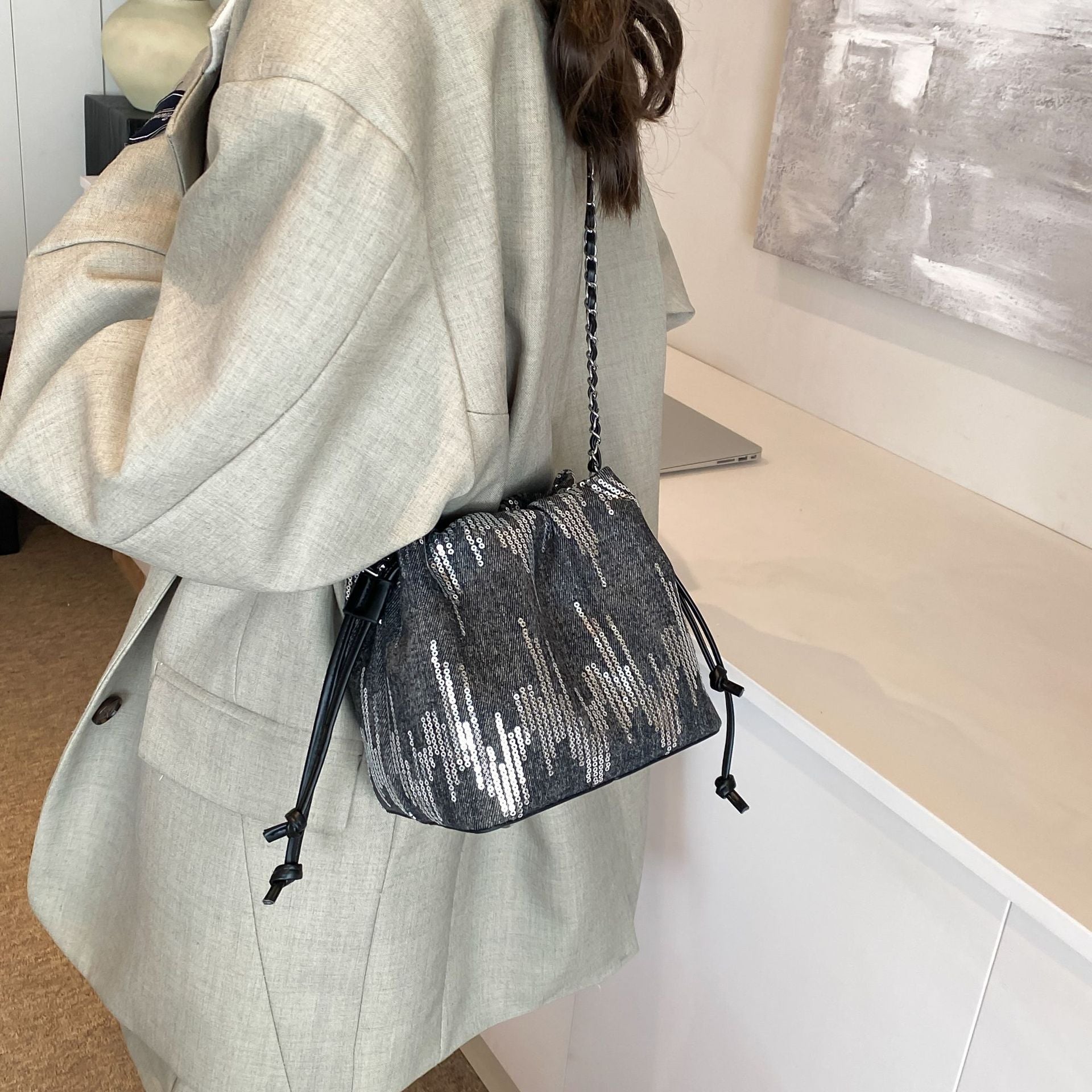 Women Embellished Structured Sling Bag