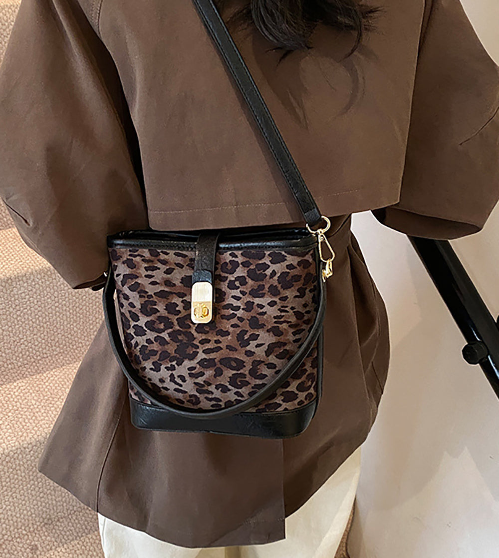 Black Printed Two Handles Shoulder Bag