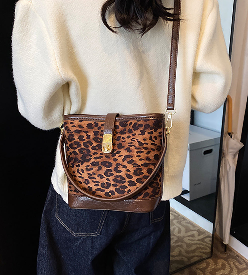 Coffee Printed Two Handles Shoulder Bag