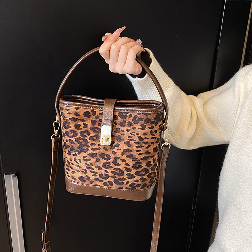 Coffee Printed Two Handles Shoulder Bag