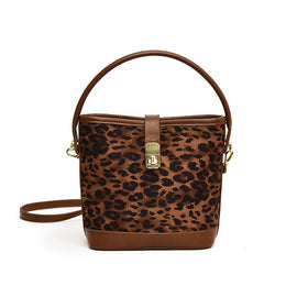Brown Printed Two Handles Shoulder Bag