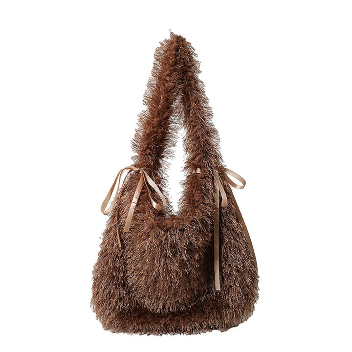 Khaki Solid One Handle Hobo Bag
