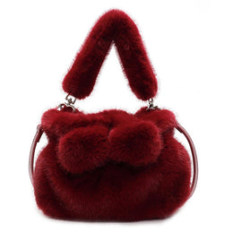 Red Solid Two Handles Shoulder Bag