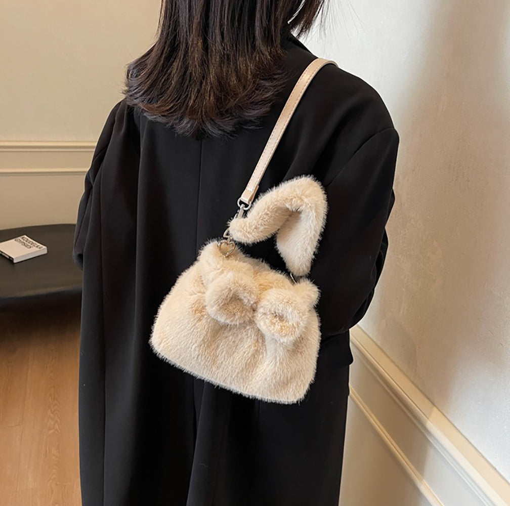 Khaki Solid Two Handles Shoulder Bag