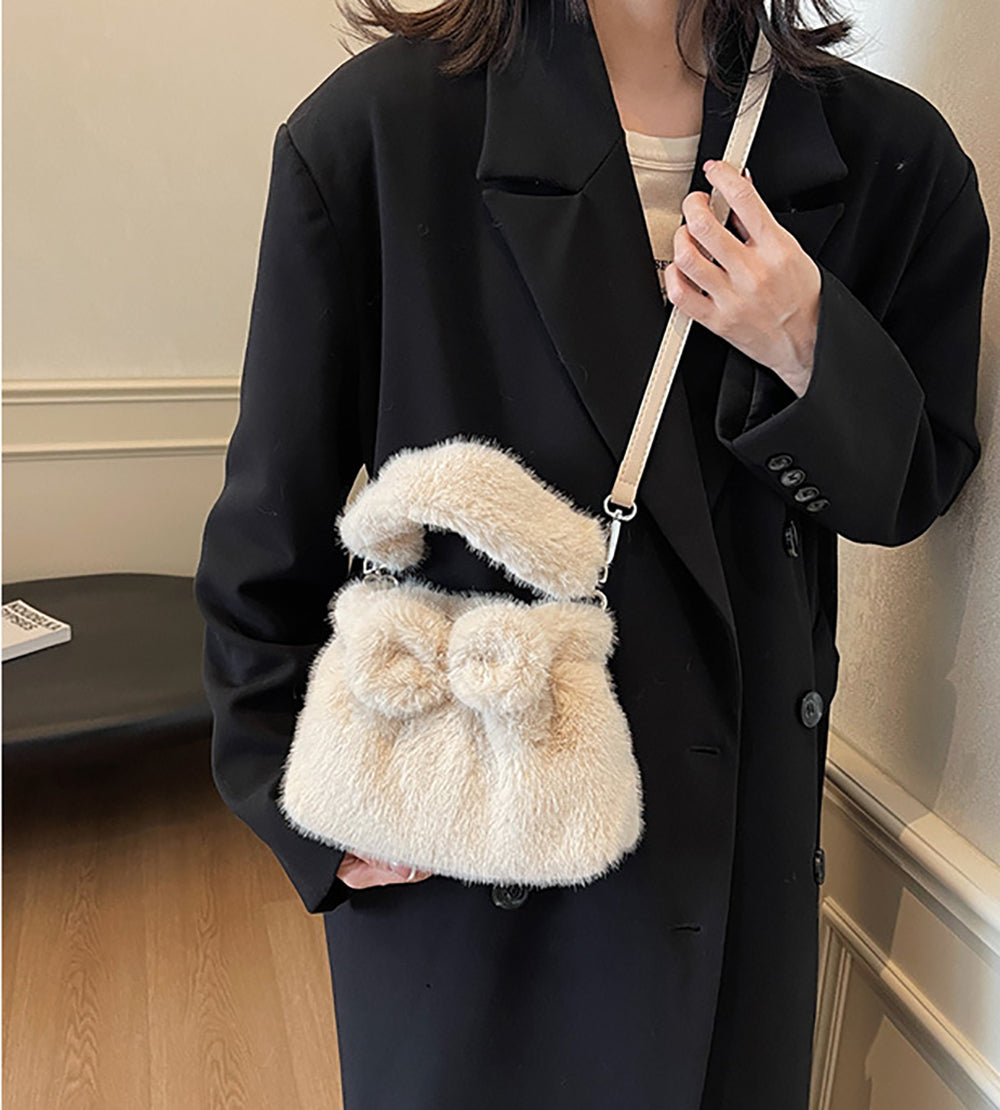 Khaki Solid Two Handles Shoulder Bag