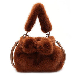 Brown Solid Two Handles Shoulder Bag