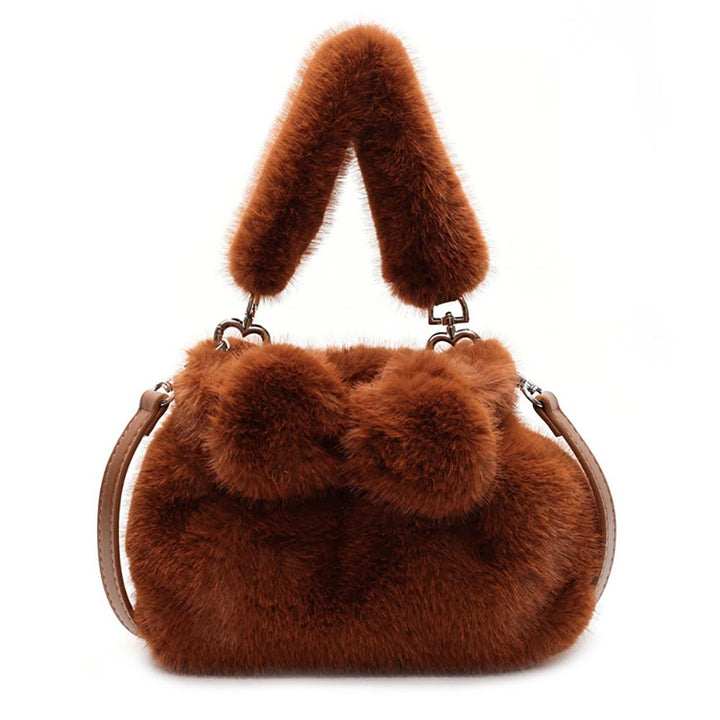 Brown Solid Two Handles Shoulder Bag