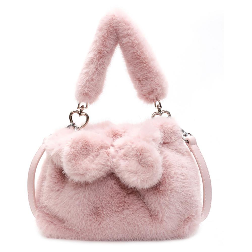 Pink Solid Two Handles Shoulder Bag
