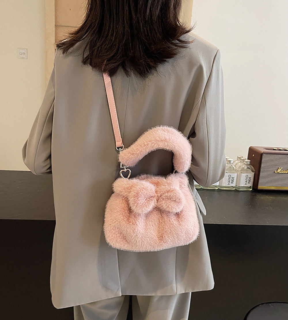 Pink Solid Two Handles Shoulder Bag