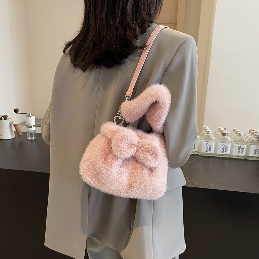 Pink Solid Two Handles Shoulder Bag