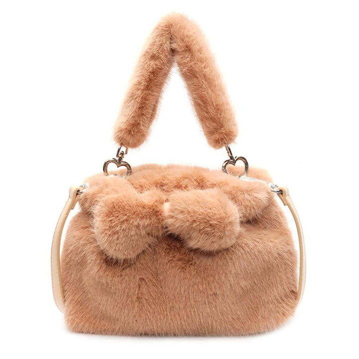 Coffee Solid Two Handles Shoulder Bag