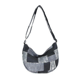 Women One Handle Colourblocked Half Moon Sling Bag