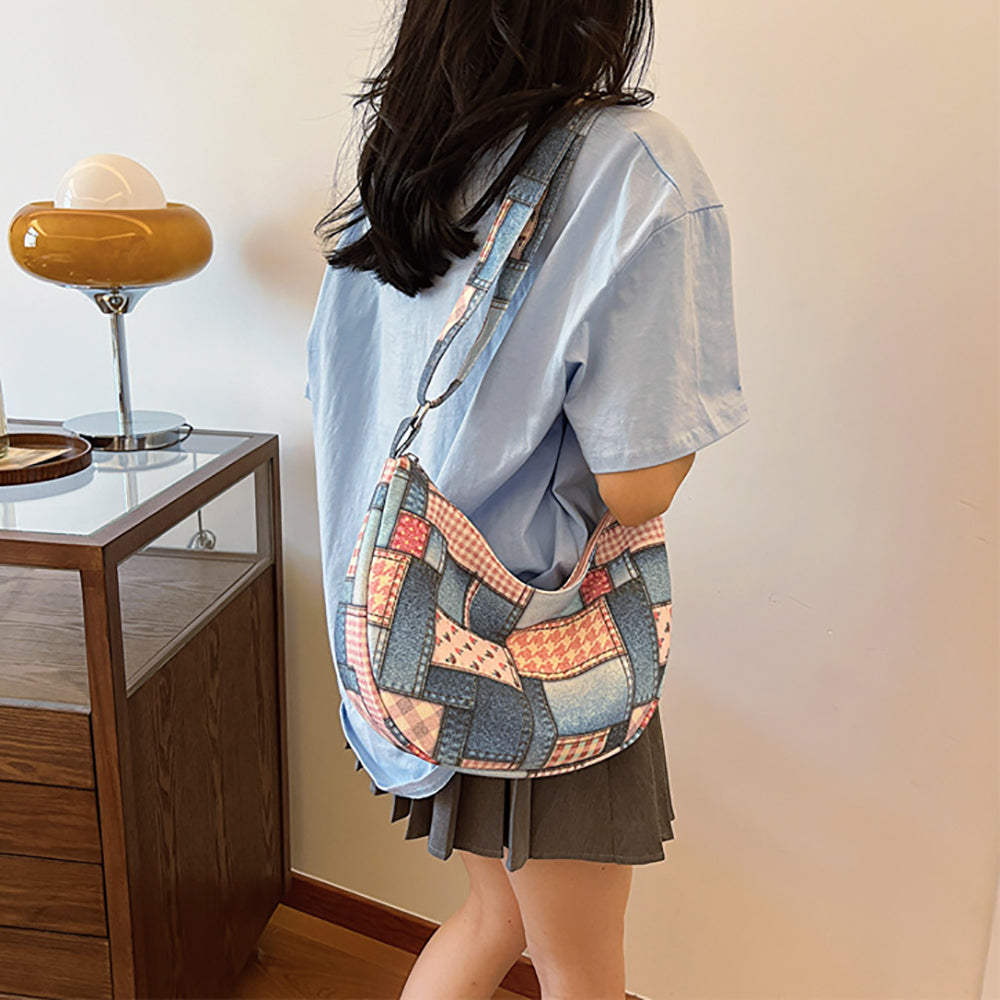 Women Colourblocked Half Moon Shoulder Bag