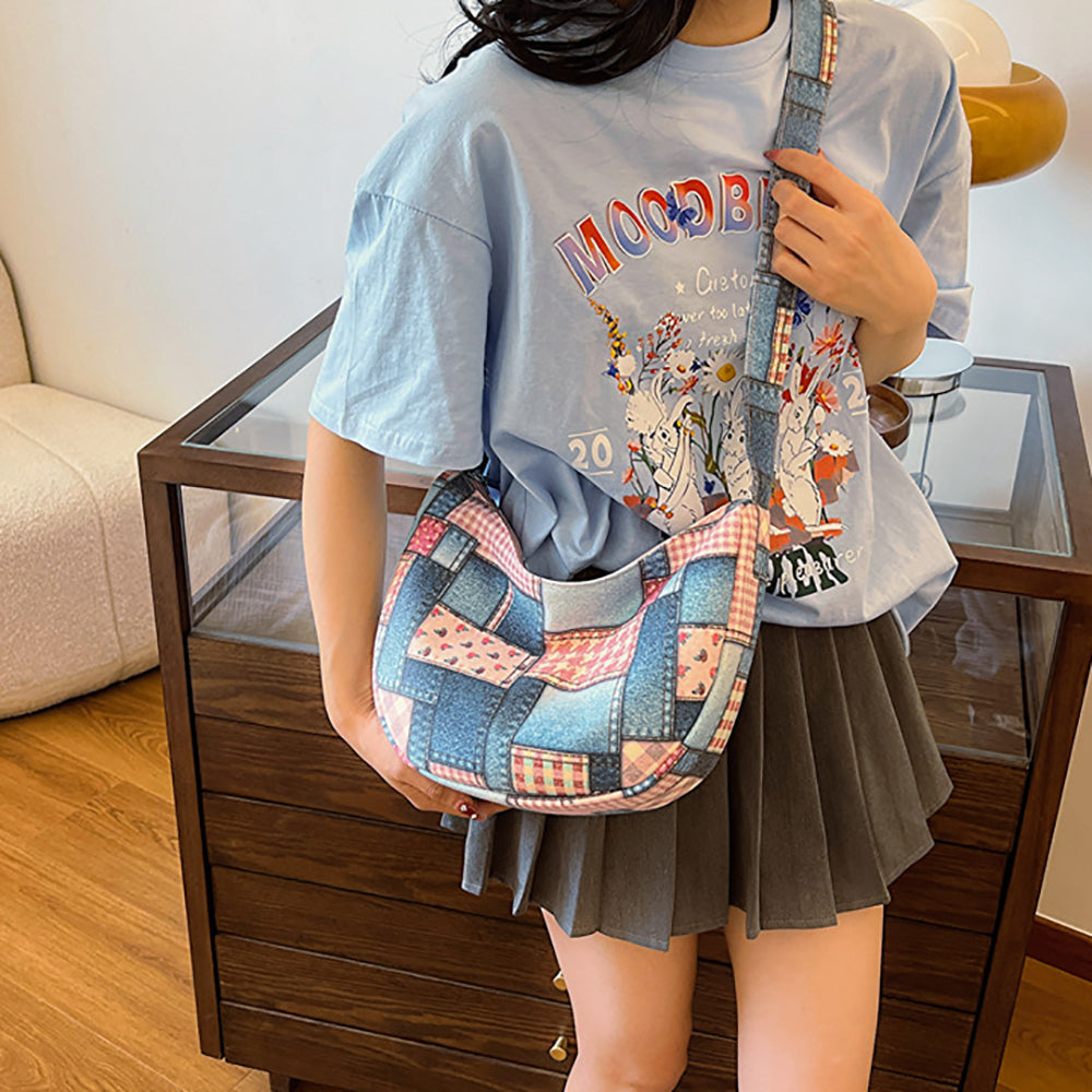 Women Colourblocked Half Moon Shoulder Bag