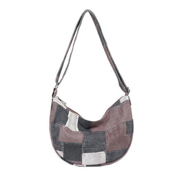 Women Colourblocked Half Moon Hobo Bag