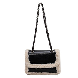 Black Solid One Handle Shoulder Bag