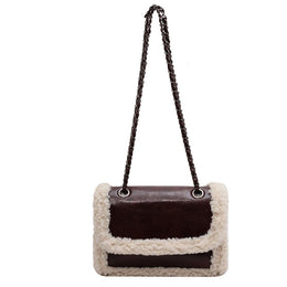Coffee Solid One Handle Shoulder Bag