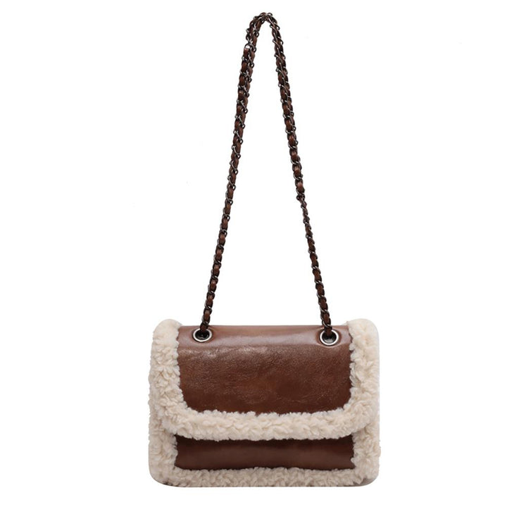 Khaki Solid One Handle Shoulder Bag