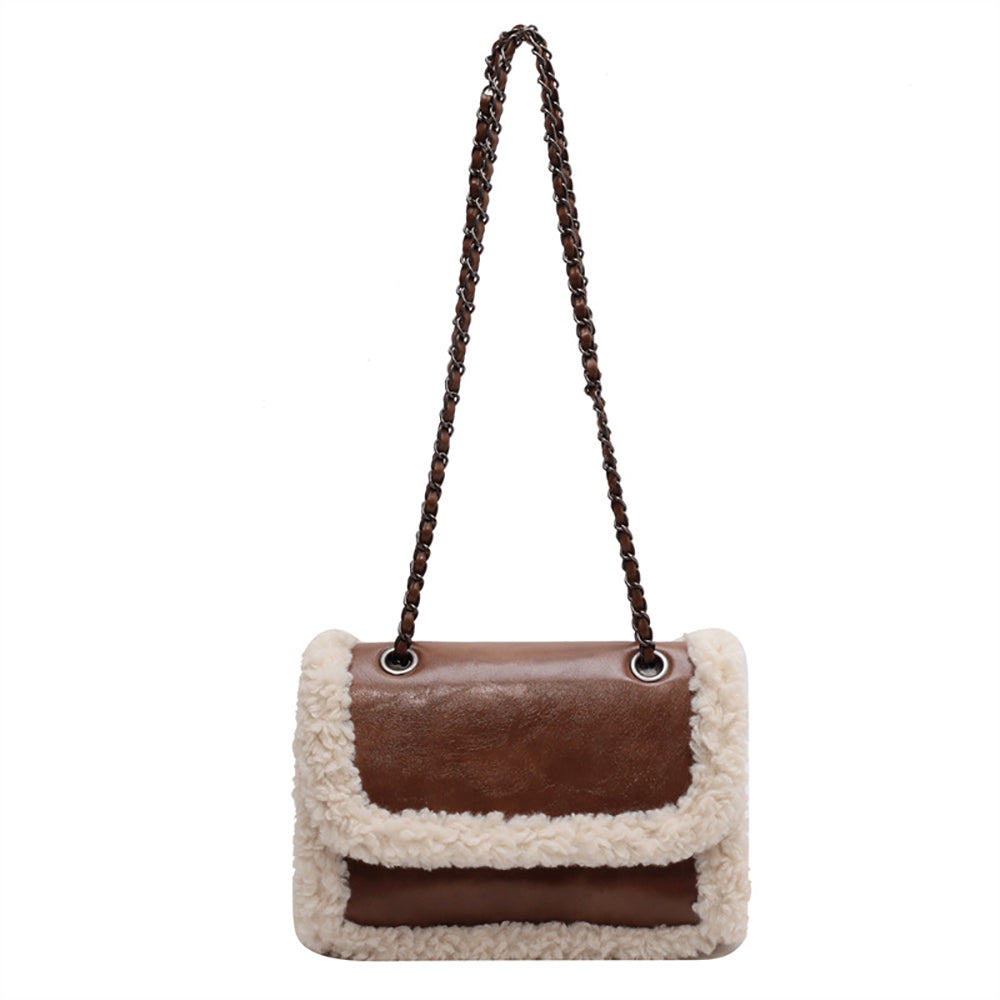 Khaki Solid One Handle Shoulder Bag