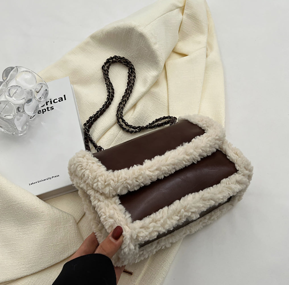 Coffee Solid One Handle Shoulder Bag