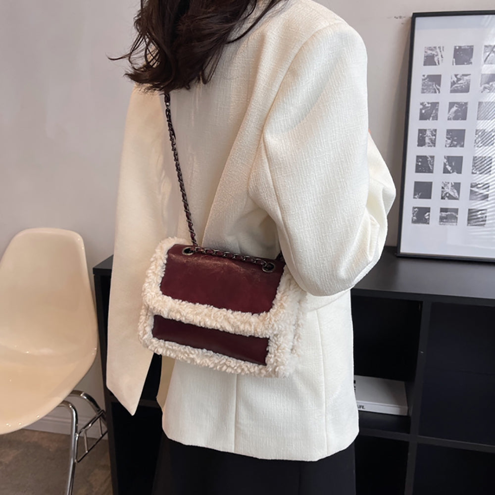 Maroon Solid One Handle Shoulder Bag