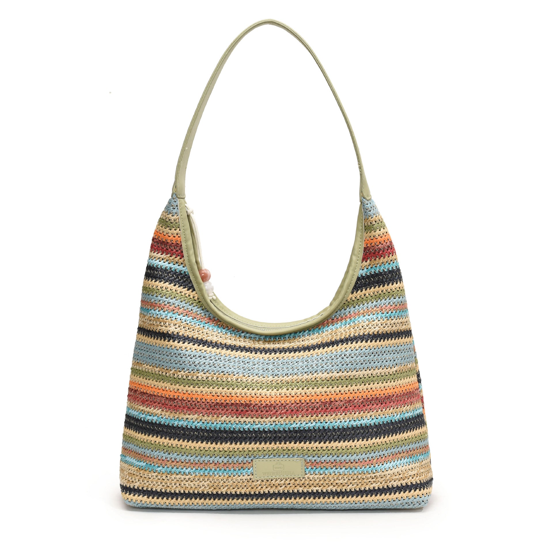 Women Textured Striped Structured Hobo Bag