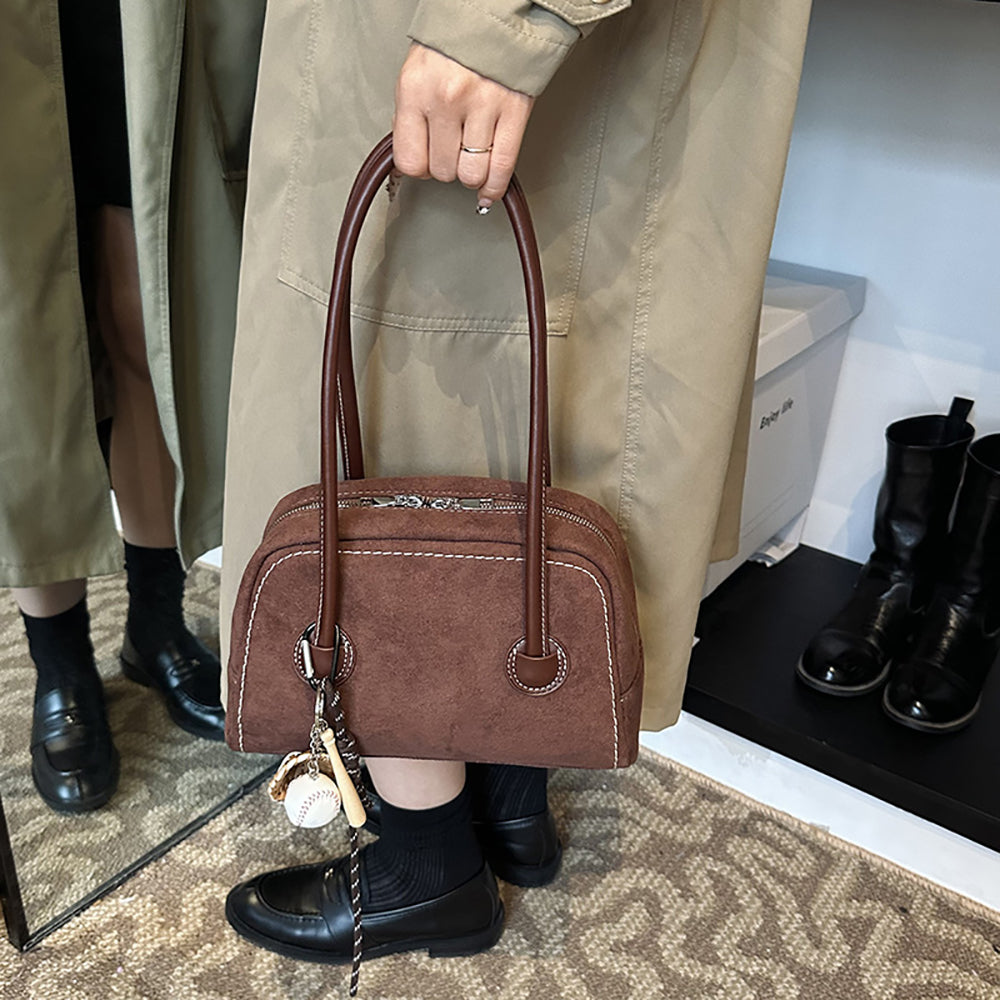 Suede Swagger Shoulder Bag