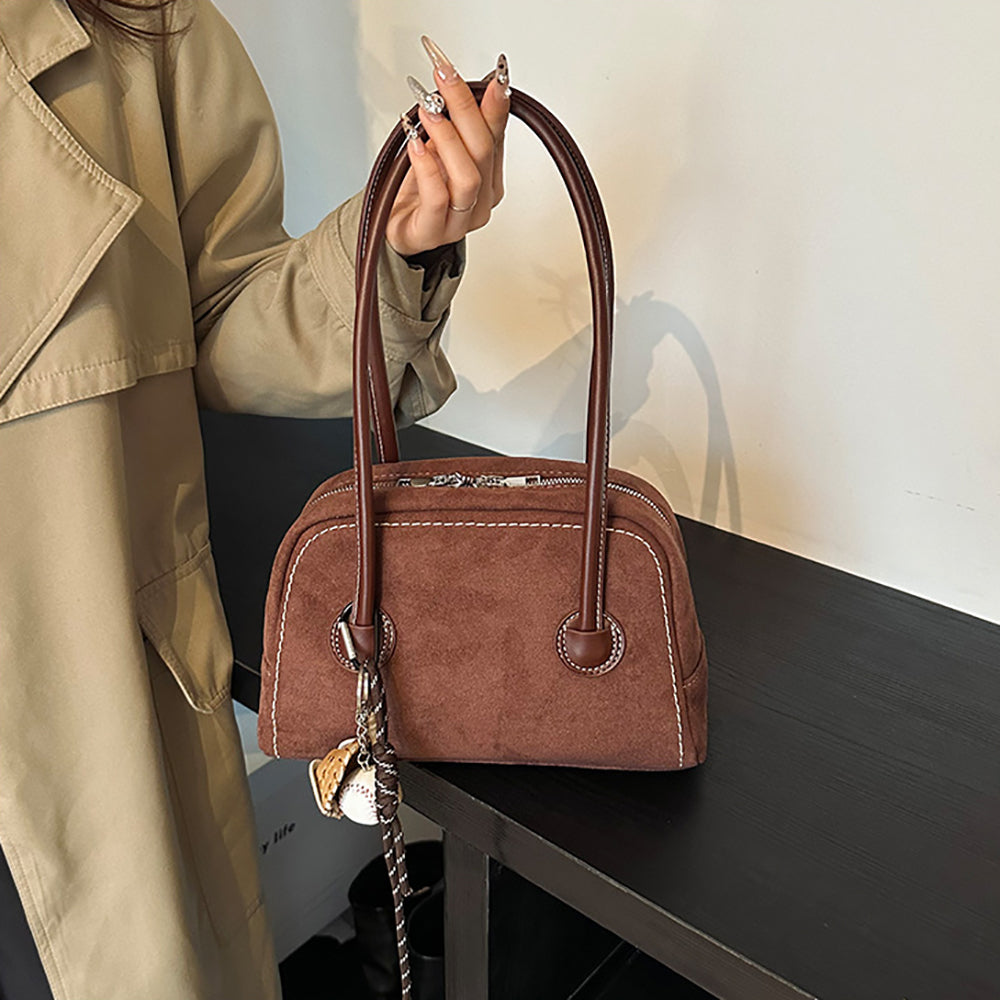 Suede Swagger Shoulder Bag