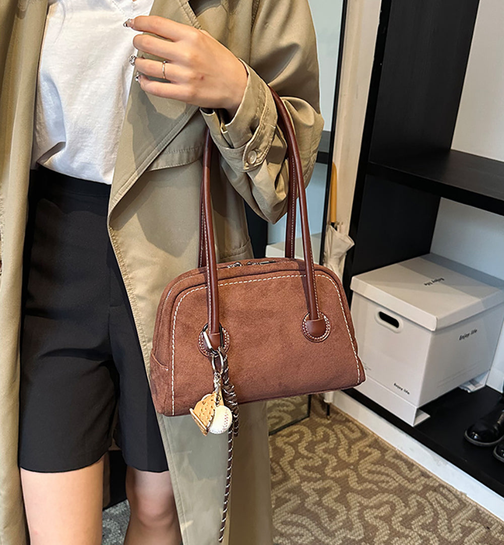 Suede Swagger Shoulder Bag