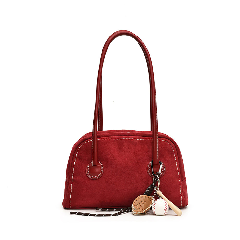 Suede Swagger Shoulder Bag