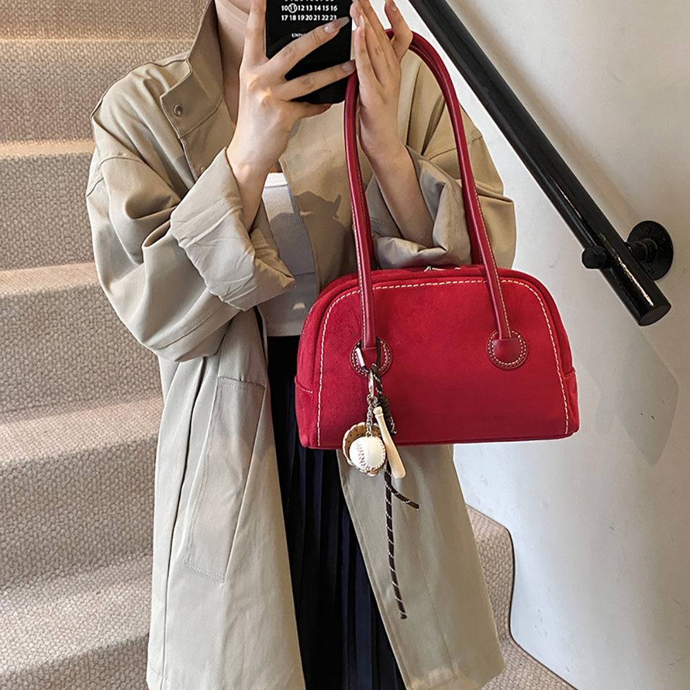 Suede Swagger Shoulder Bag