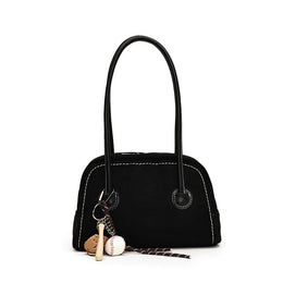 Suede Swagger Shoulder Bag