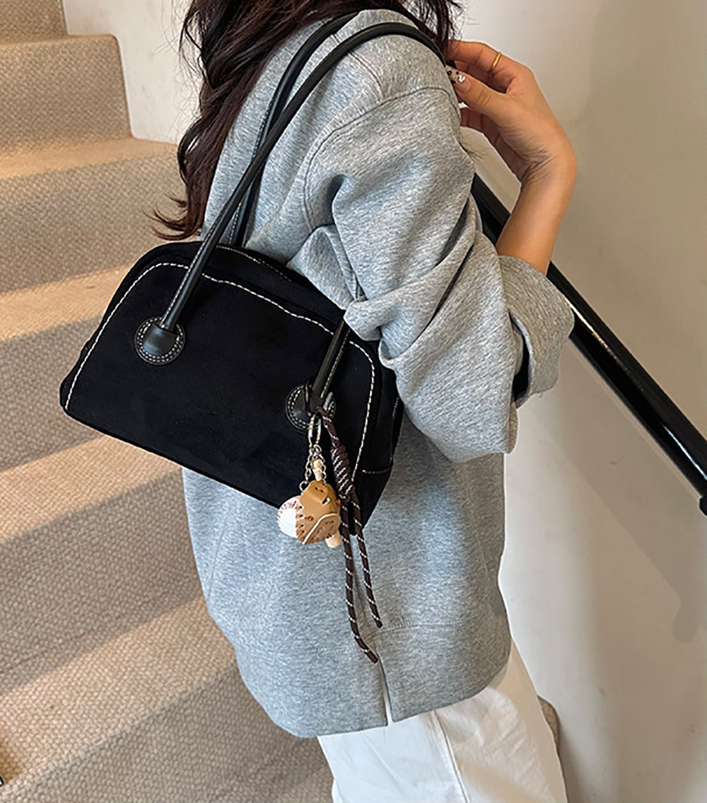 Suede Swagger Shoulder Bag