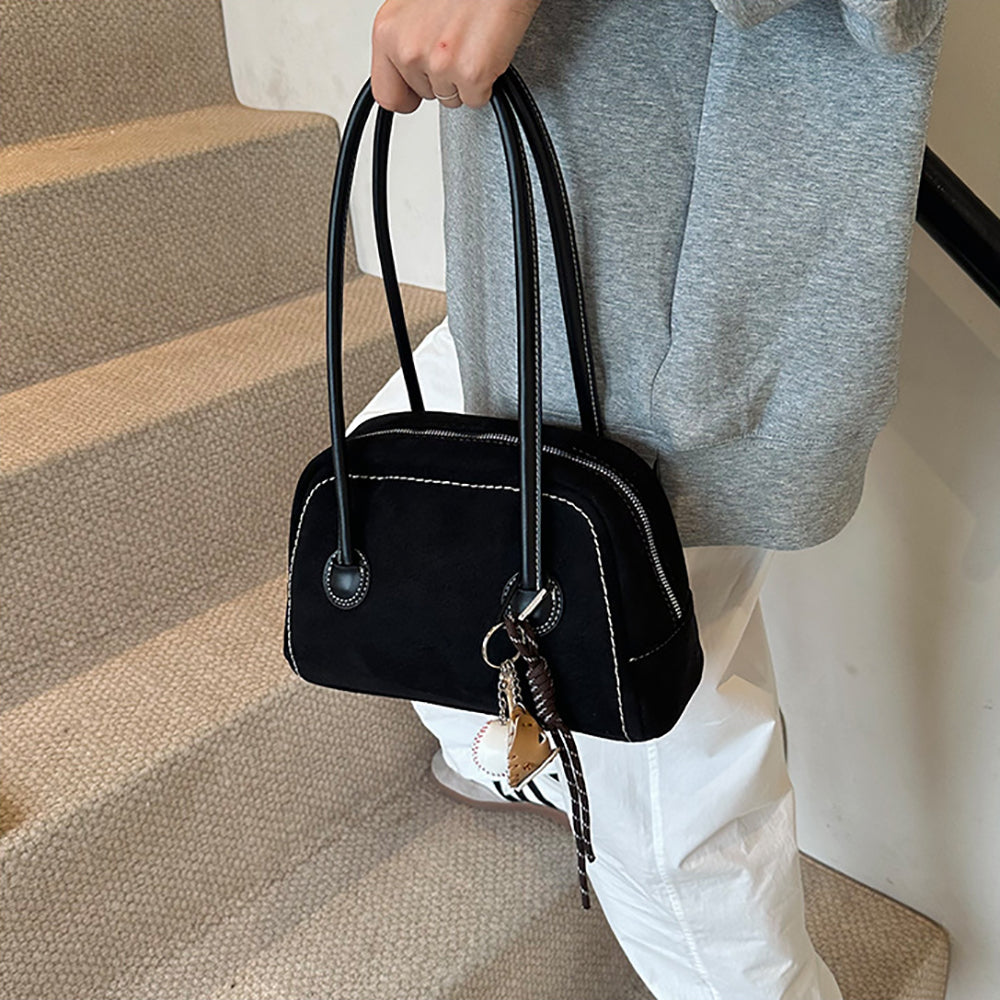 Suede Swagger Shoulder Bag