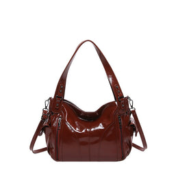 Red Solid Two Handles Shoulder Bag