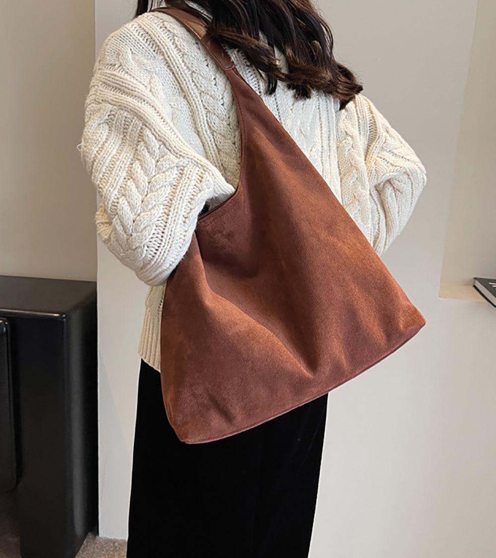 Brown Solid One Handle Shoulder Bag