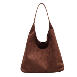 Coffee Solid One Handle Shoulder Bag