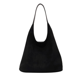 Black Solid One Handle Shoulder Bag