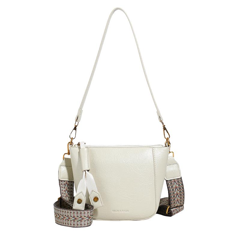 White Solid One Handle Sling Bag