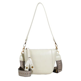 White Solid One Handle Sling Bag