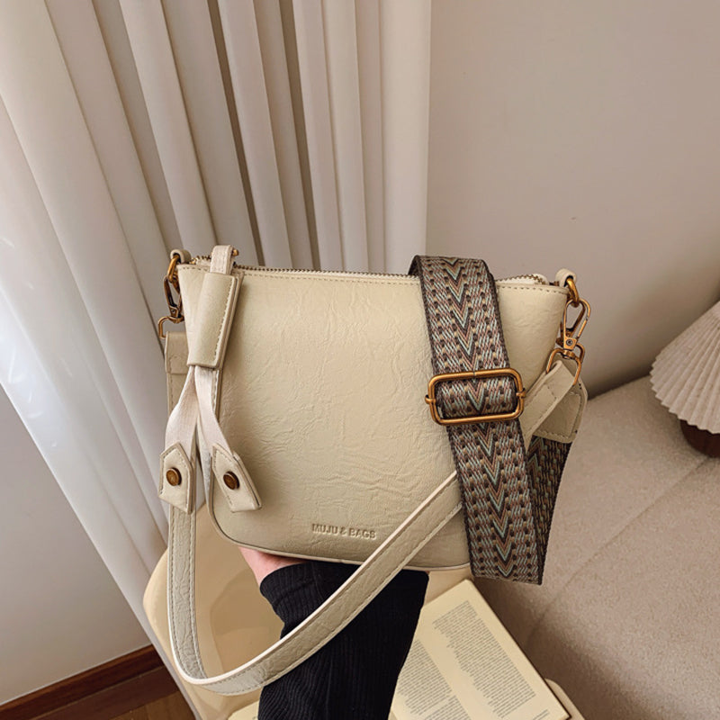 White Solid One Handle Sling Bag