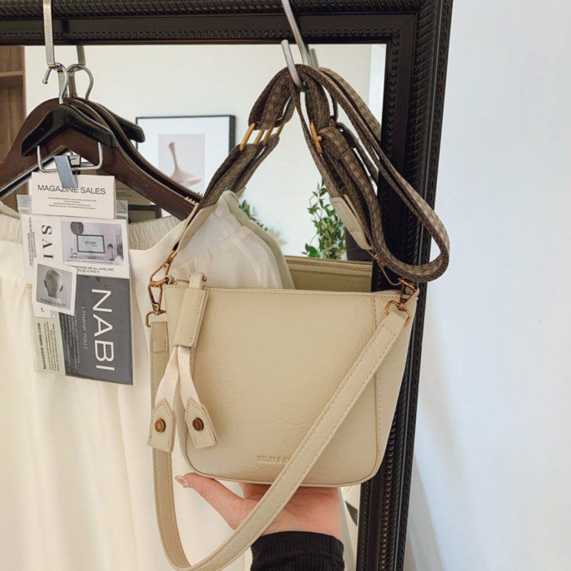 White Solid One Handle Sling Bag