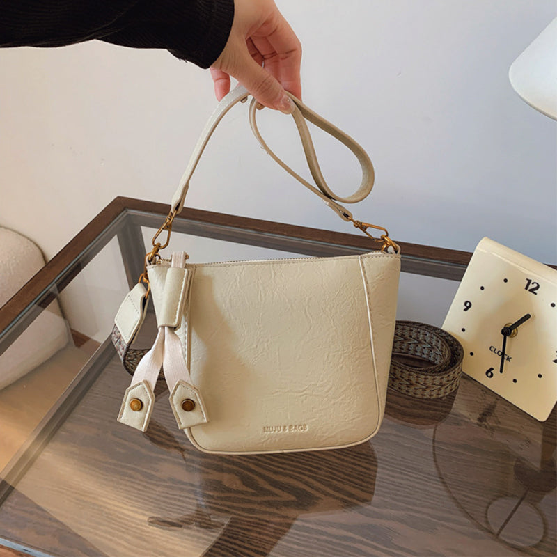 White Solid One Handle Sling Bag