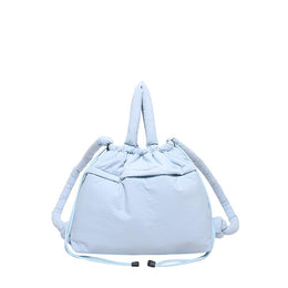 Blue Solid Two Handles Hobo Bag