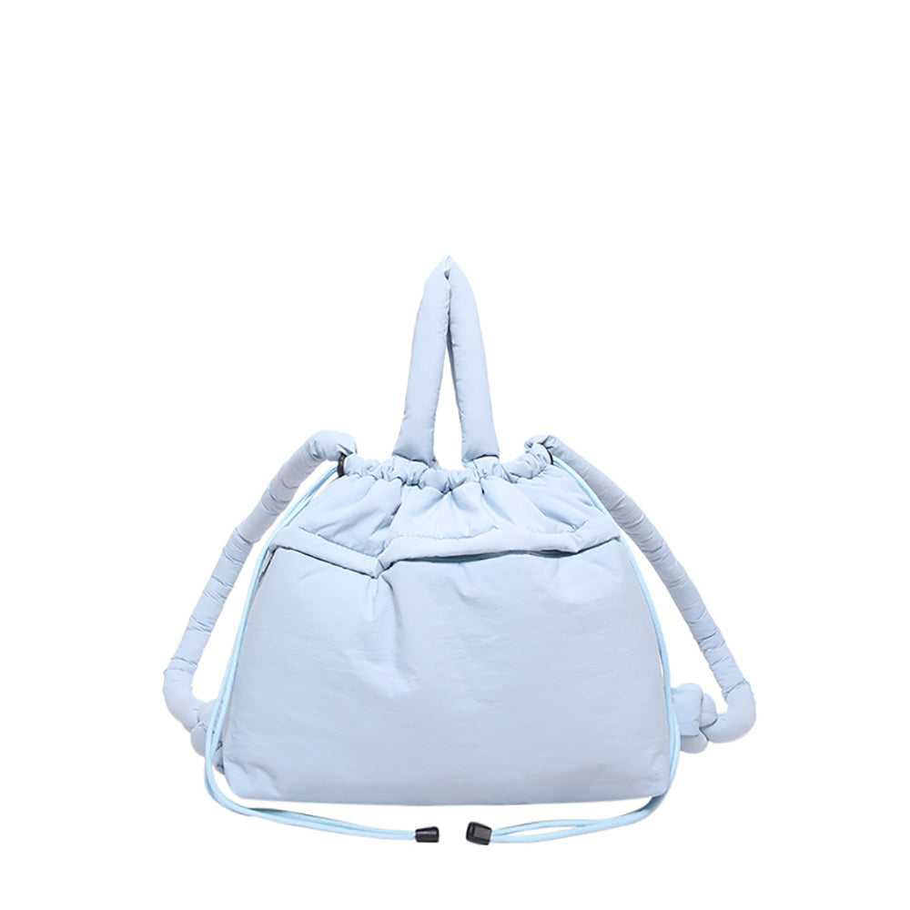 Blue Solid Two Handles Hobo Bag