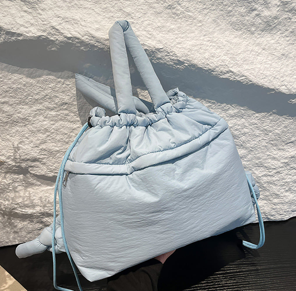 Blue Solid Two Handles Hobo Bag