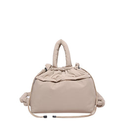 Khaki Solid Two Handles Hobo Bag