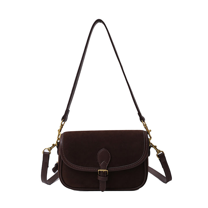 Coffee Solid Two Handles Shoulder Bag