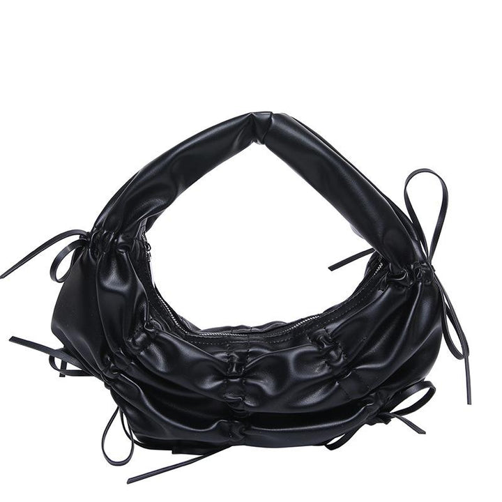 Black Solid One Handle Handheld Bag