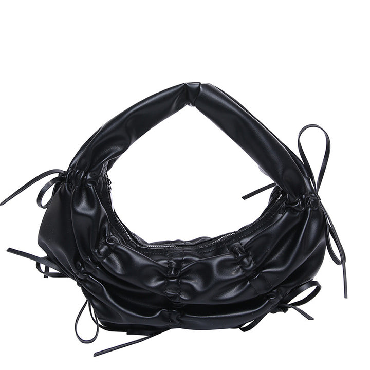 Black Solid One Handle Handheld Bag